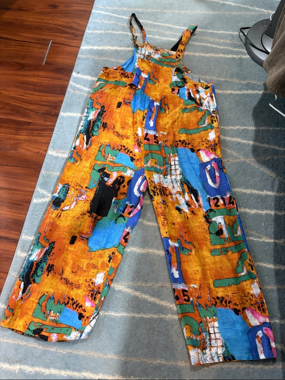 Vibrant Abstract Orange Print Jumpsuit